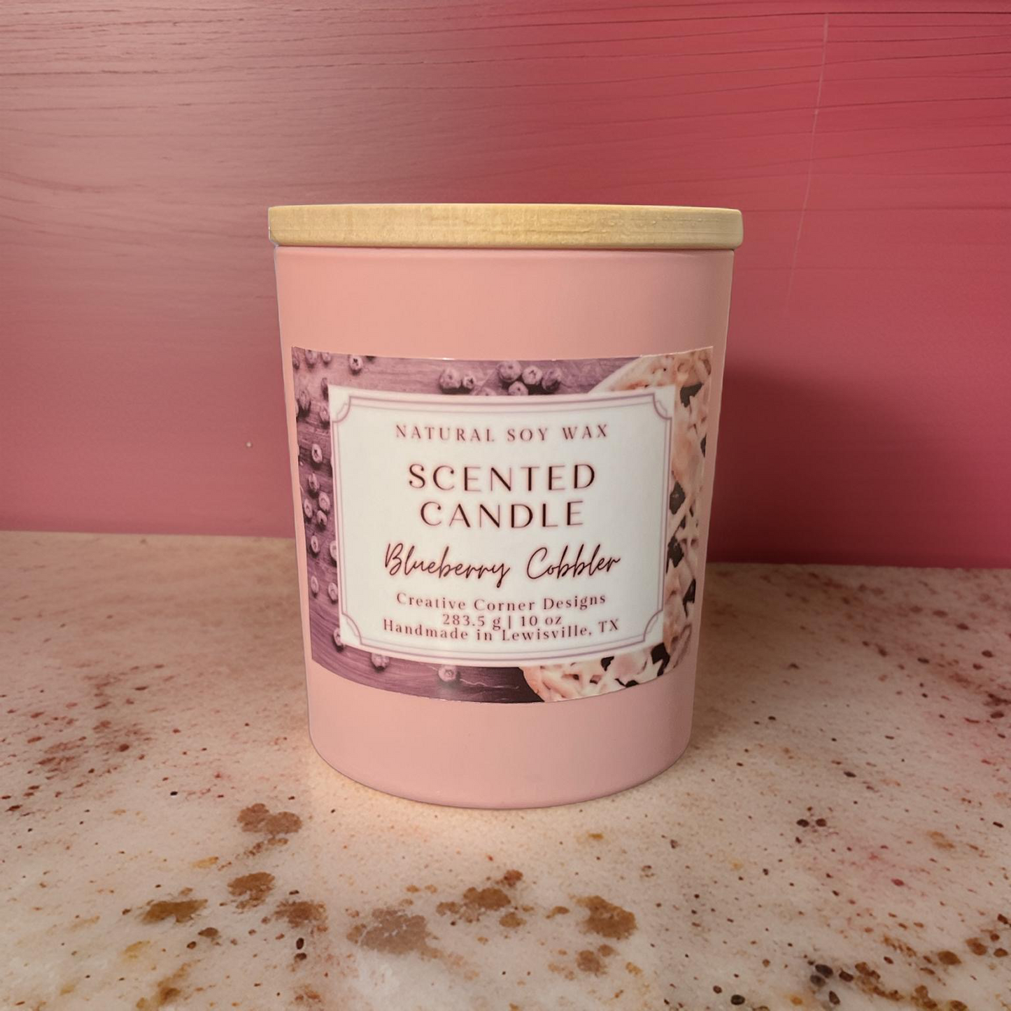 Pink 10oz Handmade Scented Soy Candle